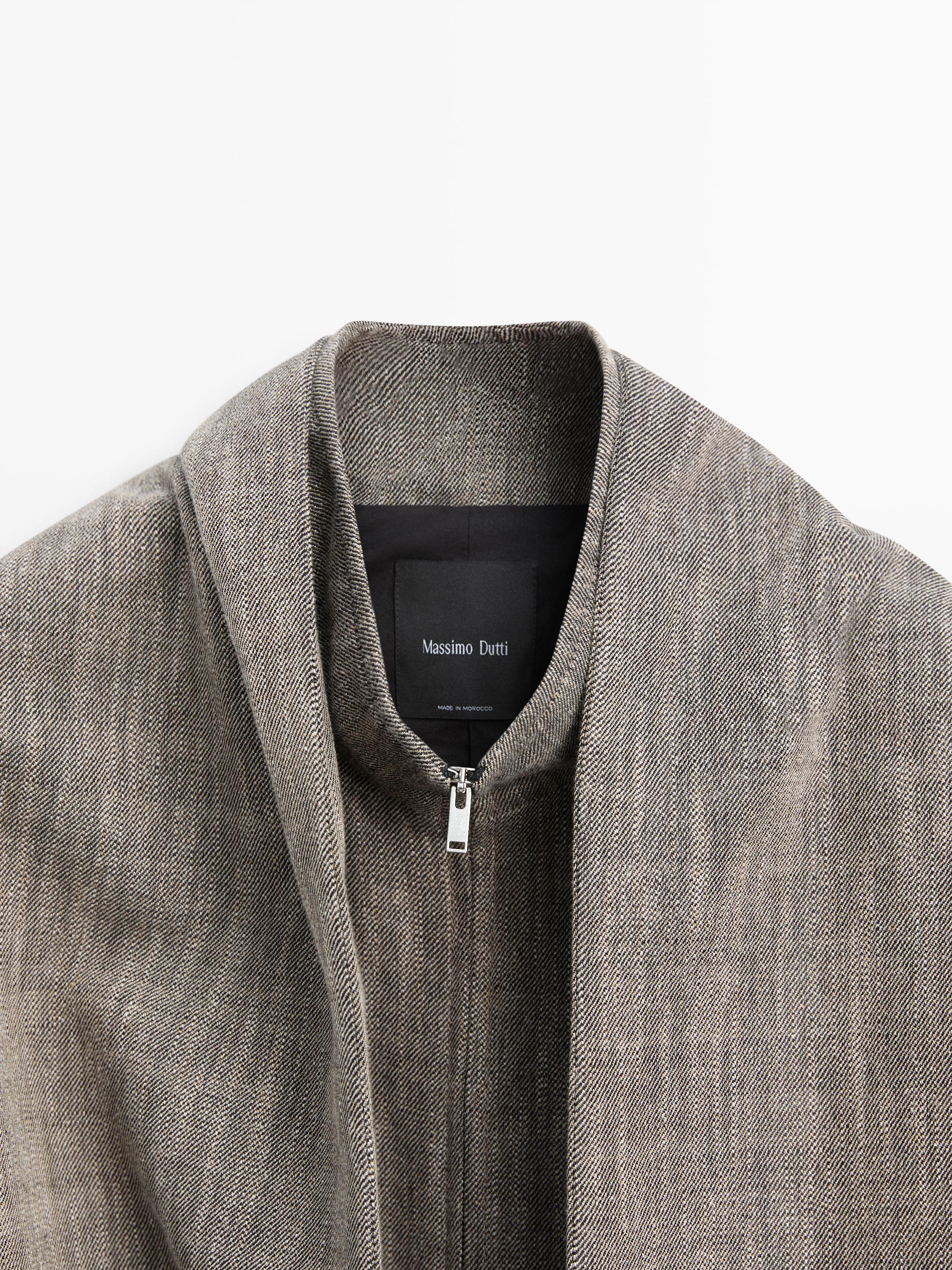 Flecked bomber jacket with scarf